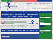 Tablet Screenshot of lethbridgesportcouncil.ca